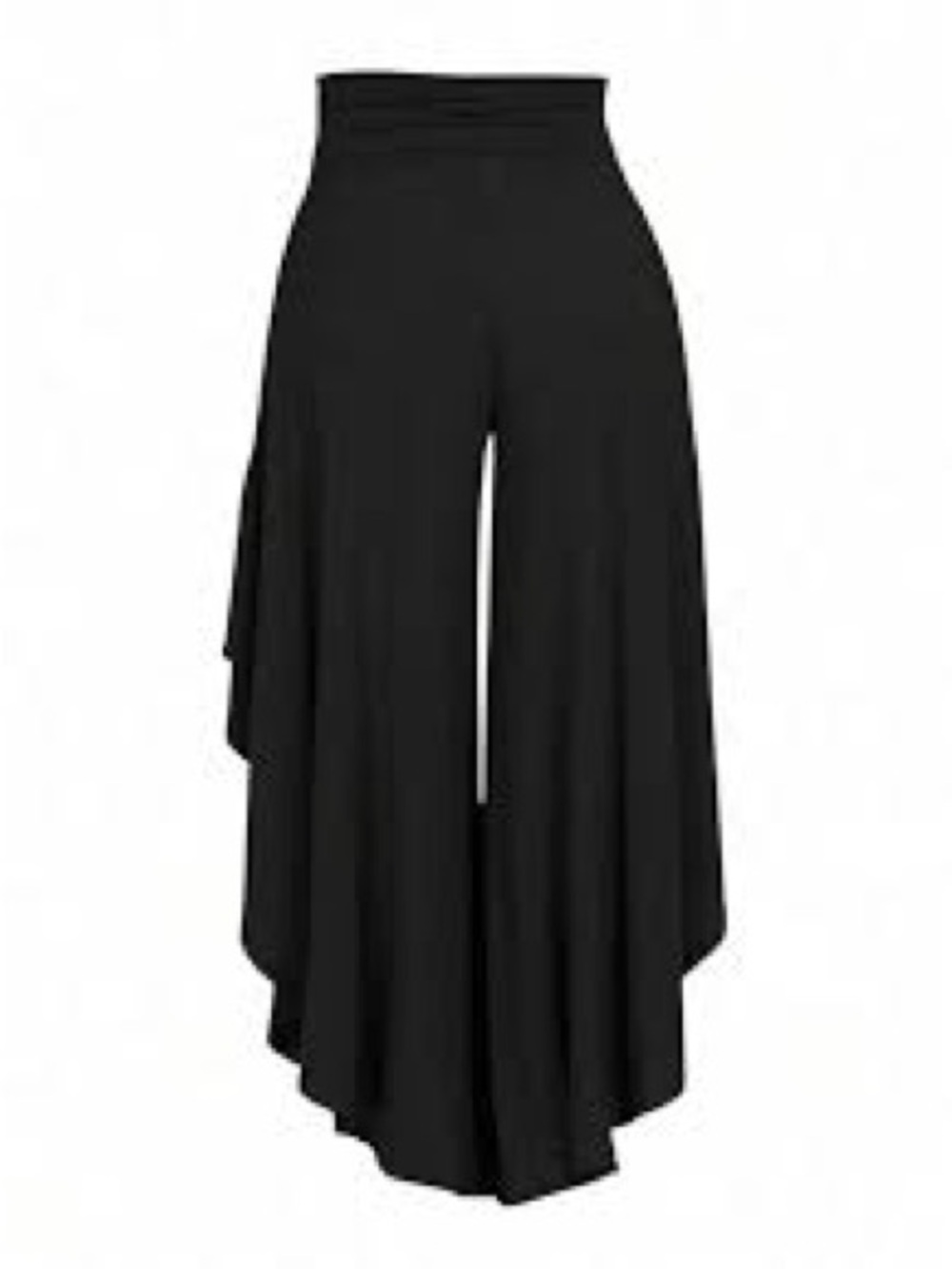 SHEIN Black High-Rise Wide-Leg Draped Palazzo Pants